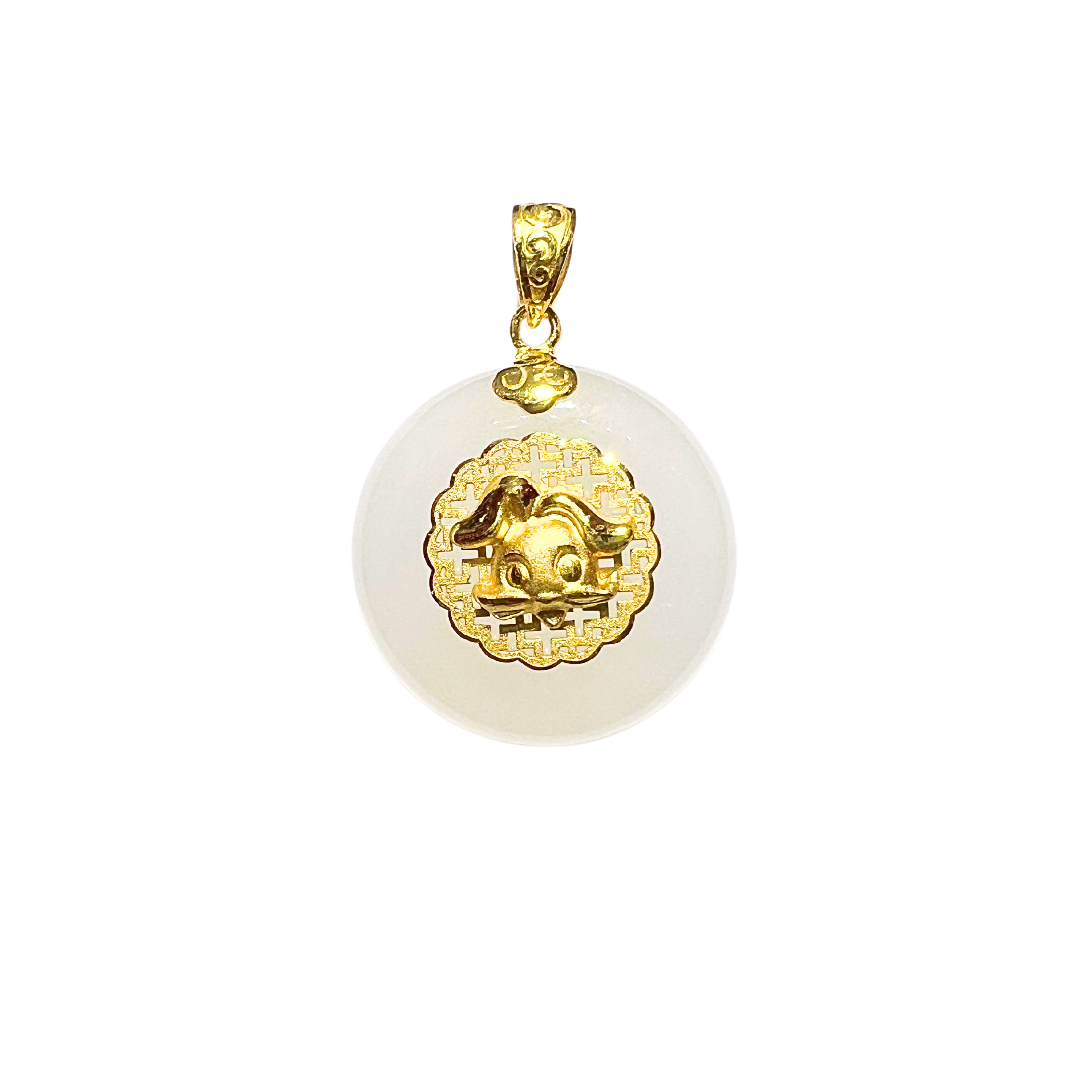 24K Hetian Jade Zodiac Pendant (Rabbit)