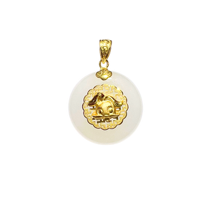 24K Hetian Jade Zodiac Pendant (Rabbit)