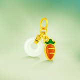 24k Gold Hetian Jade Tangerine Charm