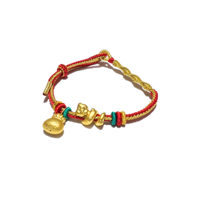 24 Gold Bracelet Chinese Zodiac(Snake, Money Bag)