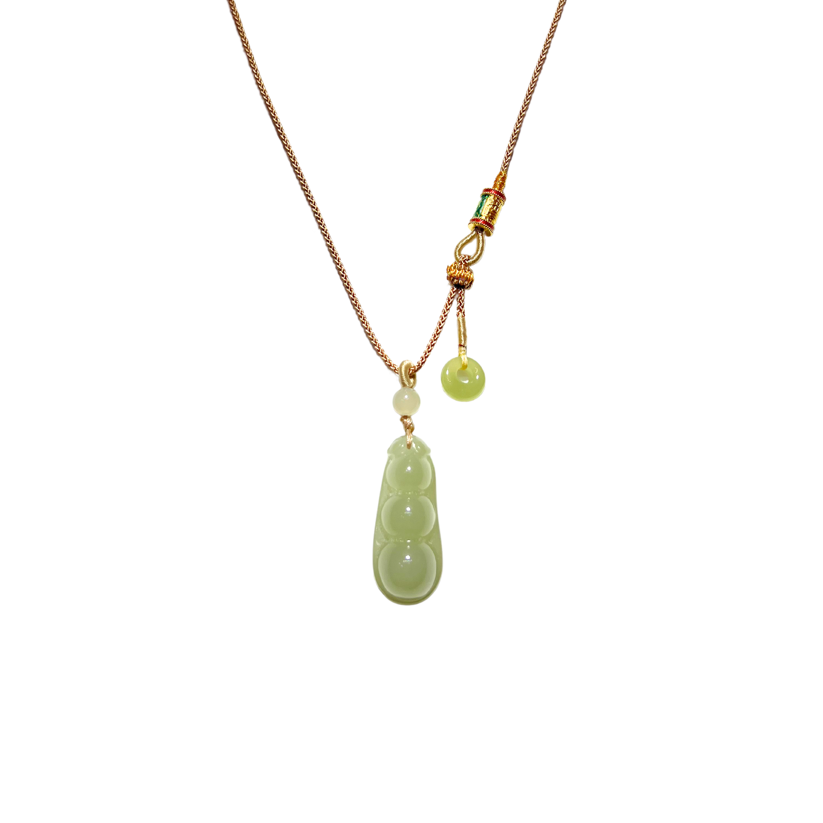 24K Hetian Jade Necklace (Bean)