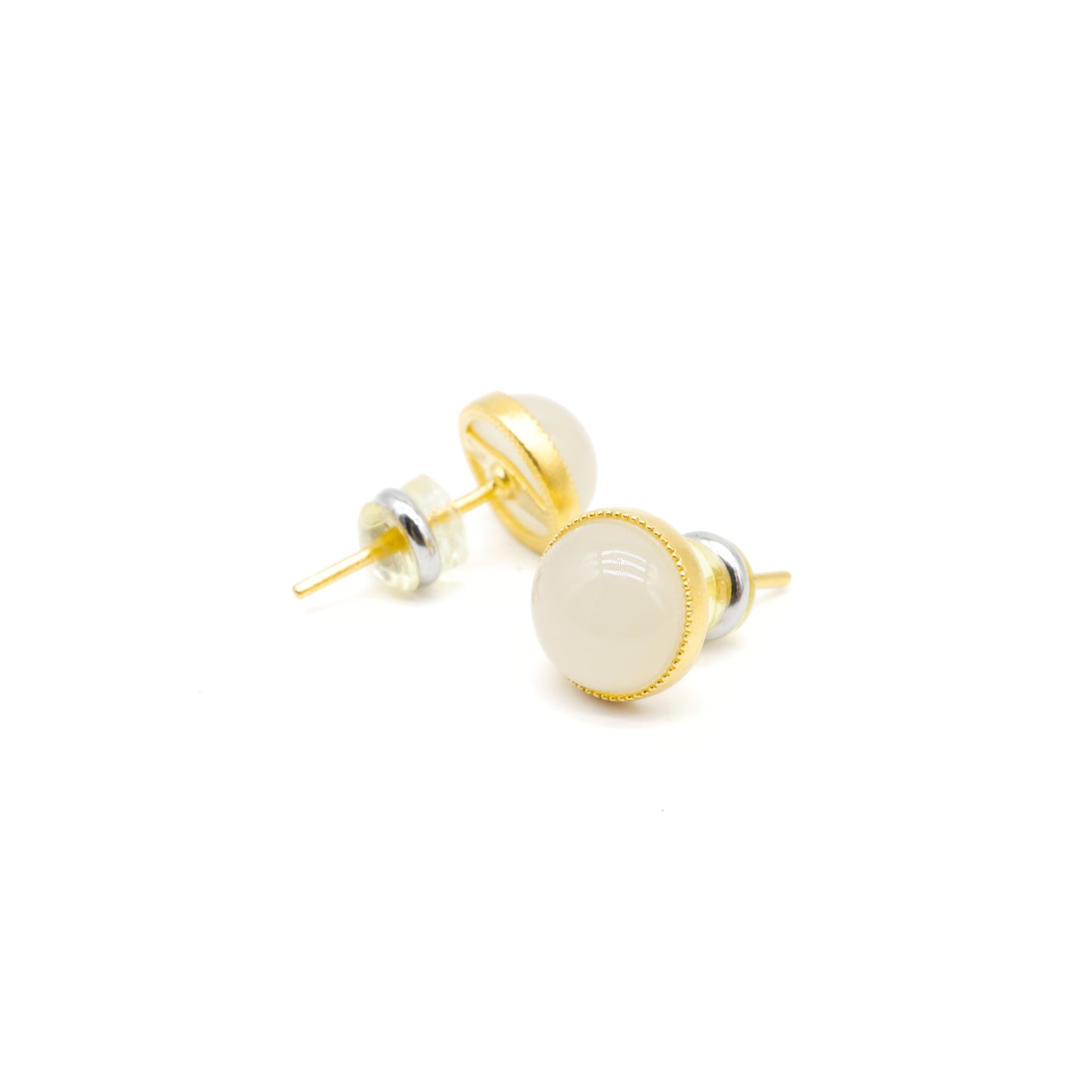 24K Gold Hetian Jade Earring