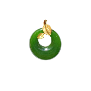 24K Hetian Jade Pendant (Peace buckle)