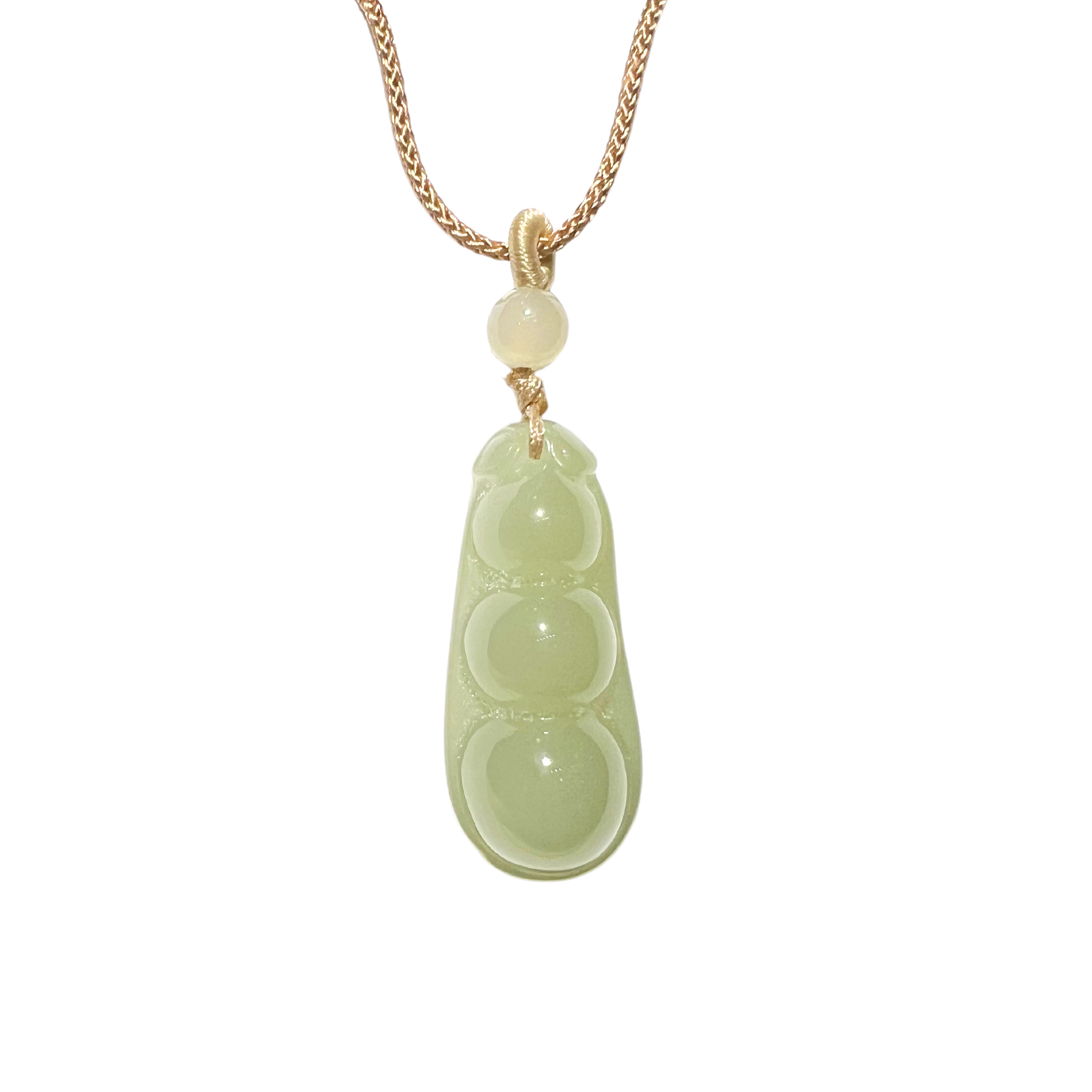 24K Hetian Jade Necklace (Bean)
