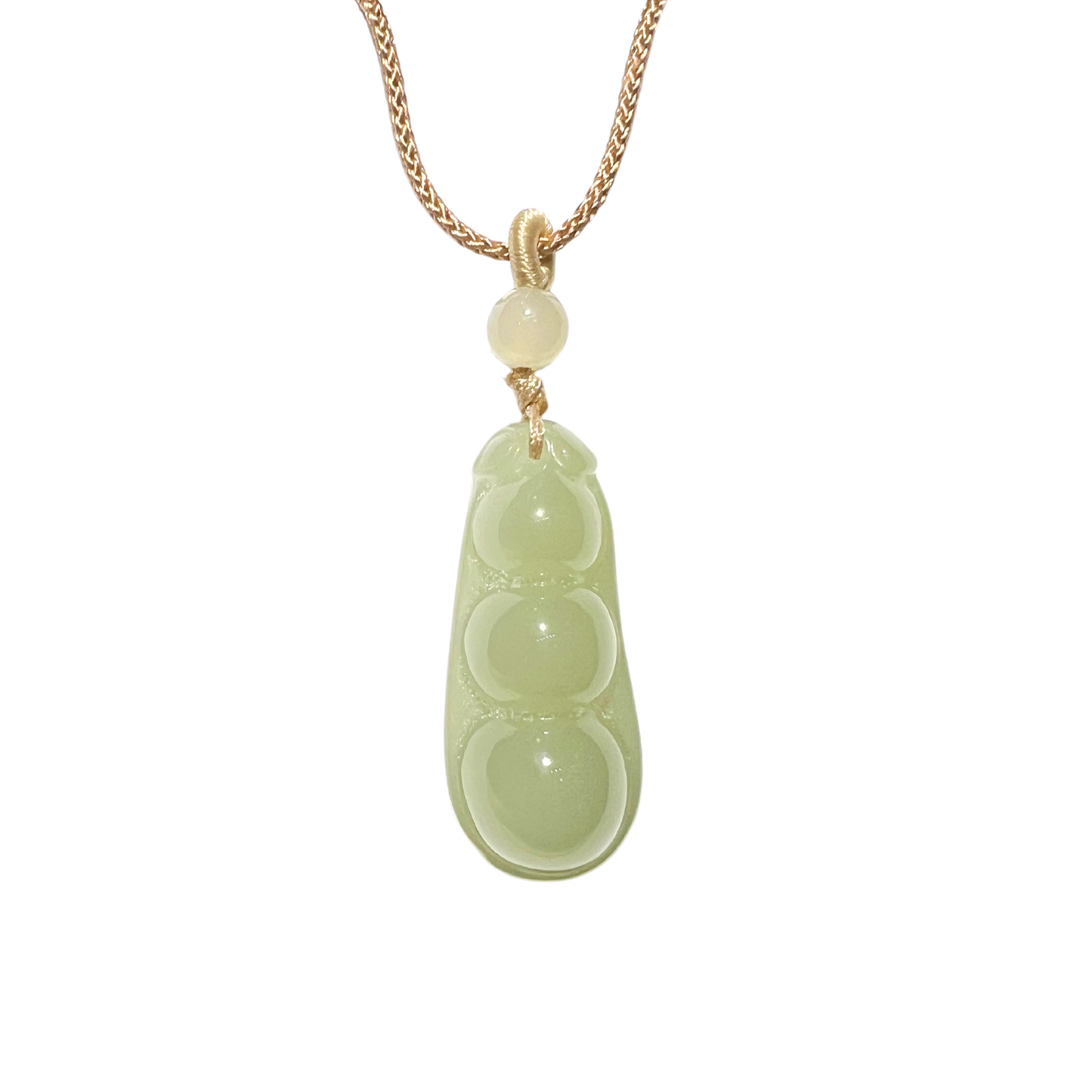 24K Hetian Jade Necklace (Bean)