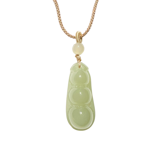24K Hetian Jade Necklace (Bean)