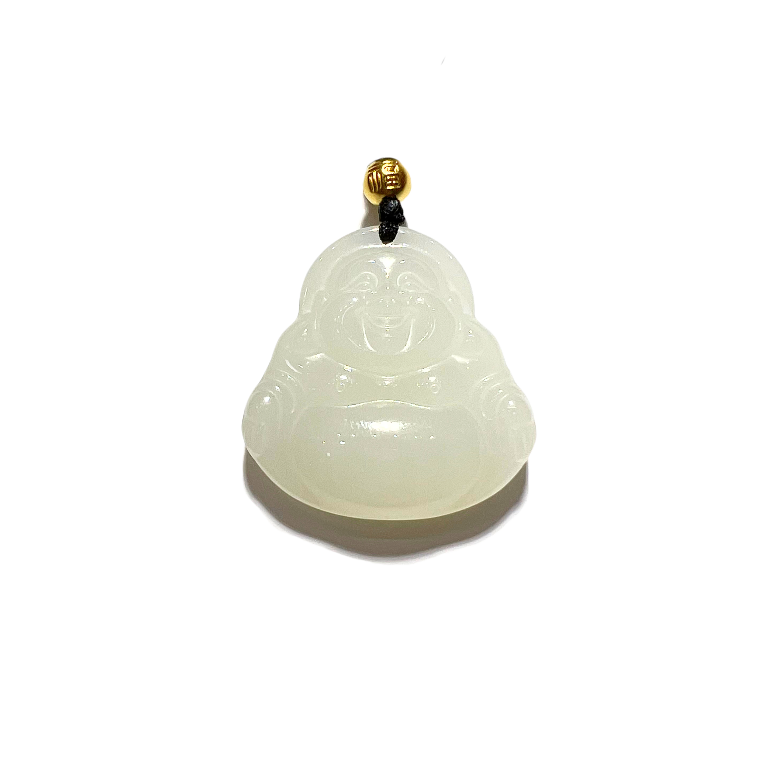 24K Hetian Jade Necklace (Laughing Buddha)