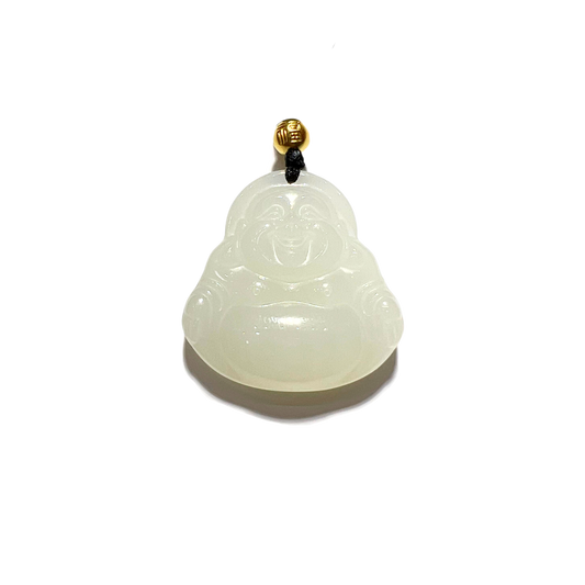 24K Hetian Jade Necklace (Laughing Buddha)