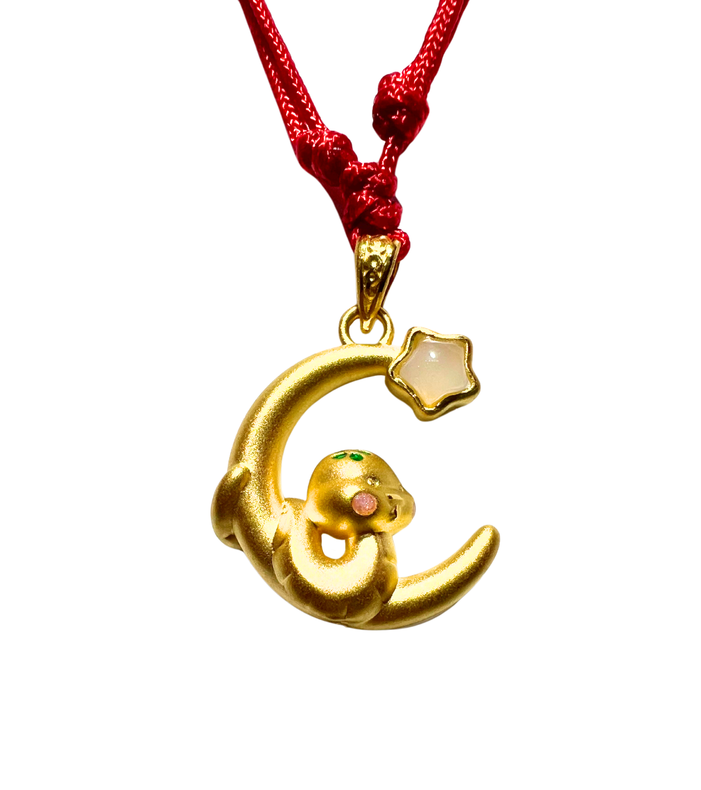 24K Hetian Jade Chinese Zodiac Necklace (Snake)