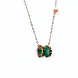 Rose Gold Green Agate Necklace
