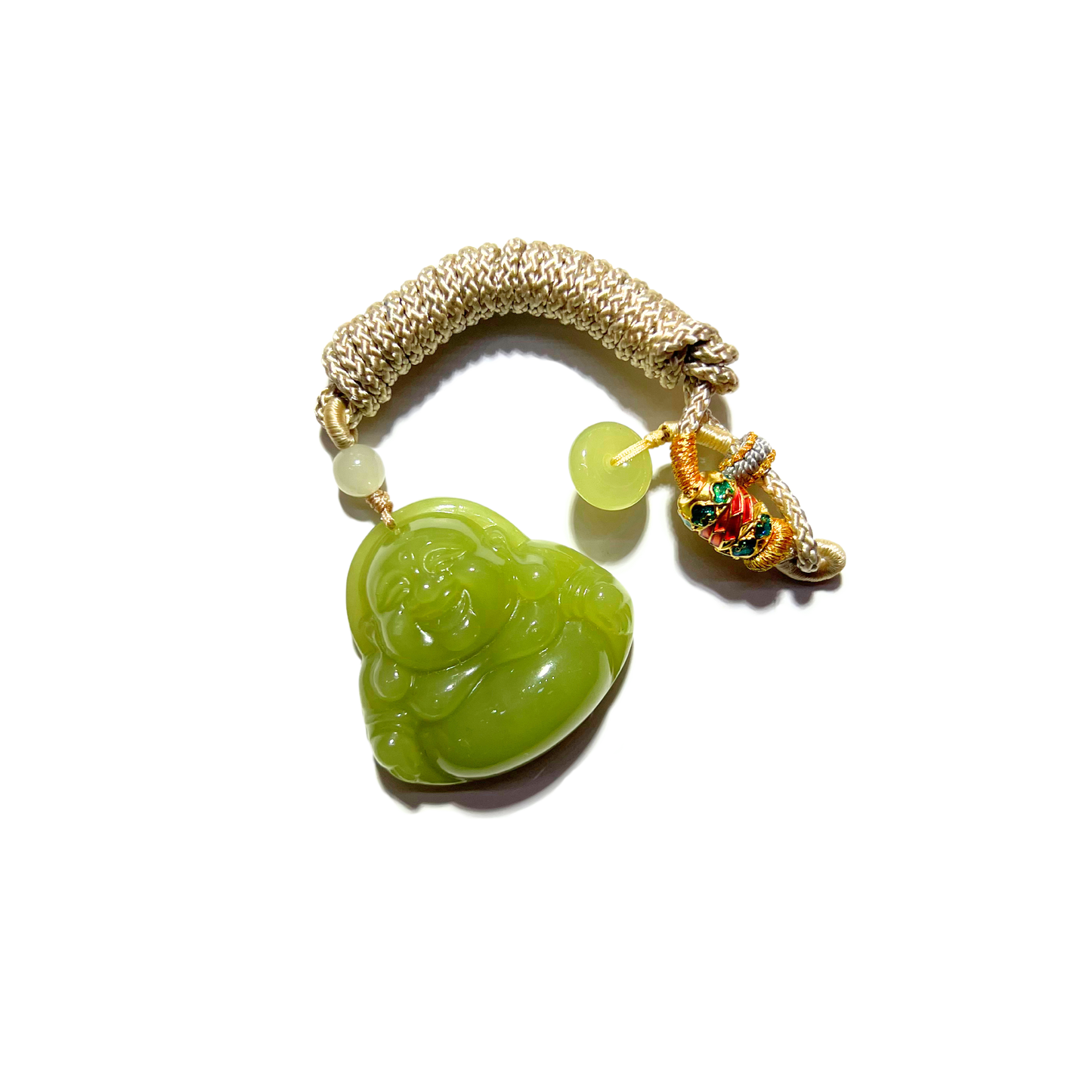 24K Hetian Jade Necklace (Laughing Buddha)