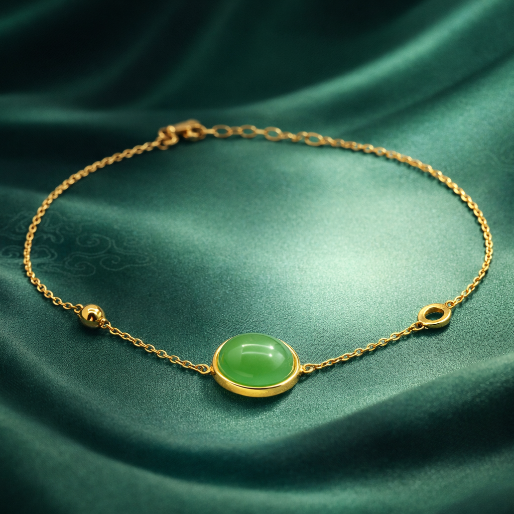 24K Gold Hetian Jade Bracelet