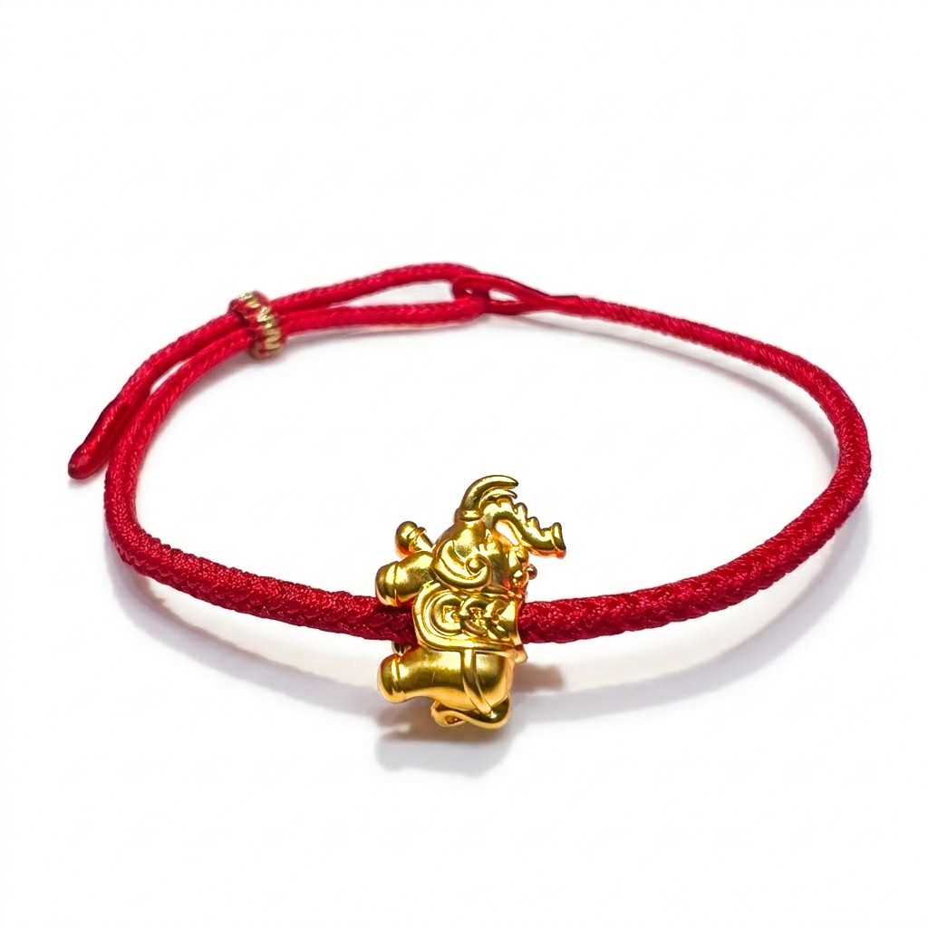24K Gold Elephant Bracelet
