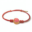 24K Gold Floral Enamel Bead Bracelet