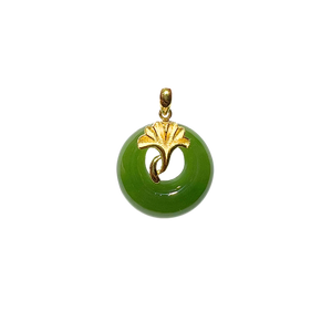 24K Hetian Jade Pendant (Peace buckle)