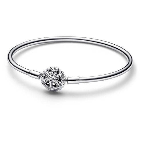 PANDORA  Silver Sparkling Snowflake Clasp Bangle Limited Edition - 592286C01-21 (RETIRED)
