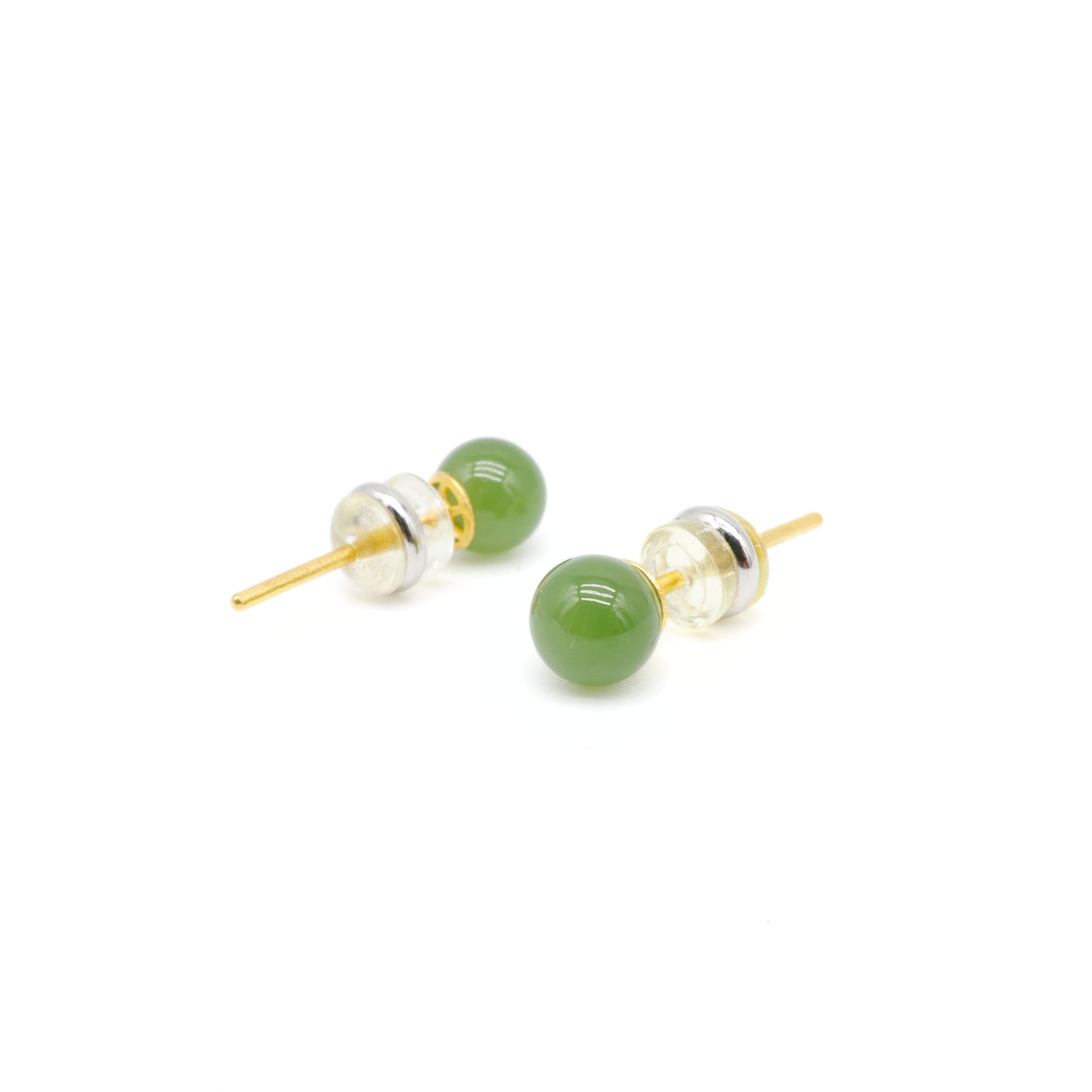 24K Gold Hetian Jade Earring