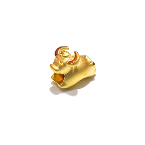 24 Gold Chinese Zodiac Charm (Ox)