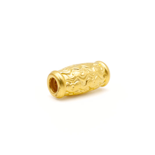 24K Gold Cloud Pattern Barrel Charm