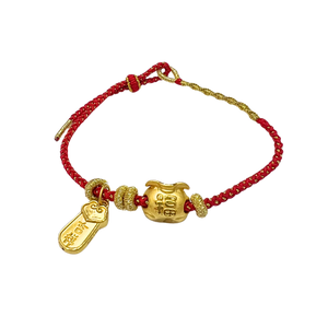 24 Gold Bracelet (Money bag, Lucky charm)