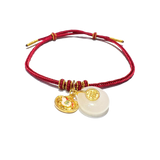 24 Gold Hetian Jade Bracelet Chinese Zodiac (Horse)