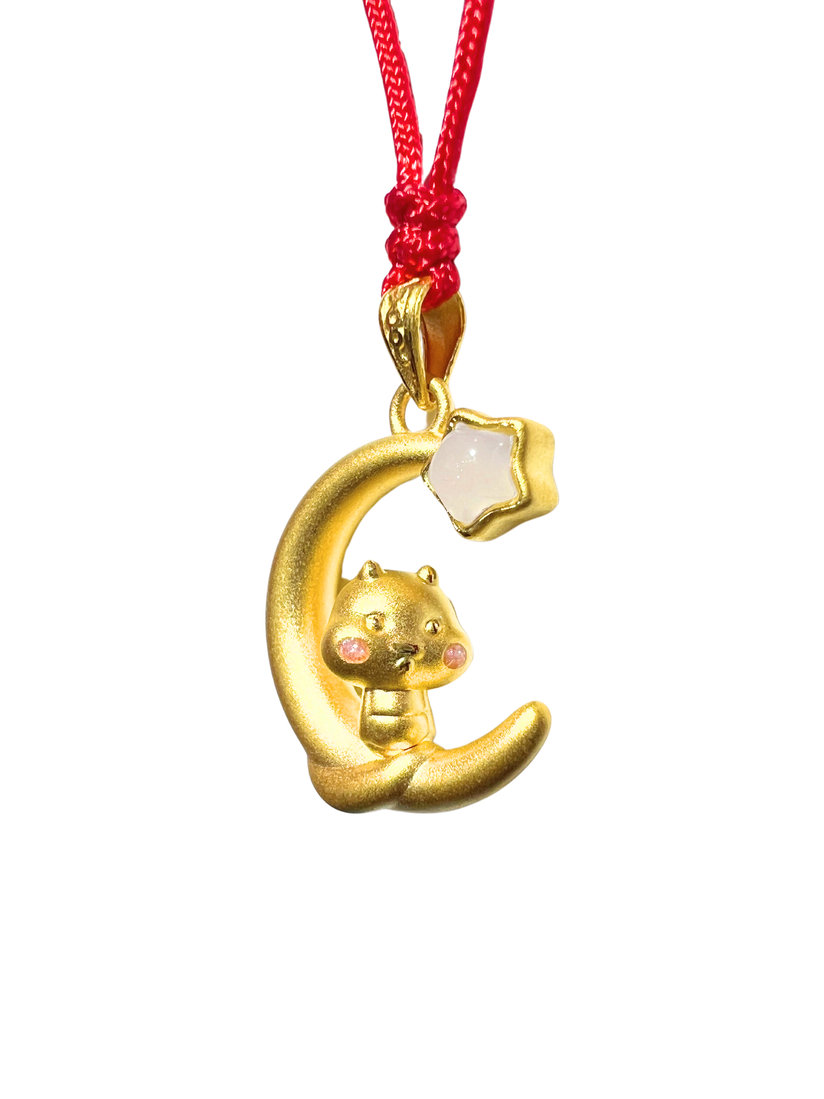 24K Hetian Jade Chinese Zodiac Necklace (Snake)