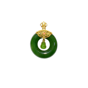 24K Hetian Jade Pendant (Peace buckle)