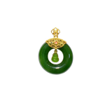 24K Hetian Jade Pendant (Peace buckle)