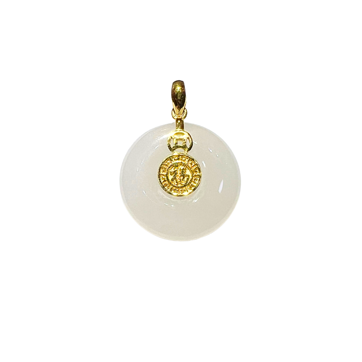 24K Hetian Jade Pendant (Peace buckle)