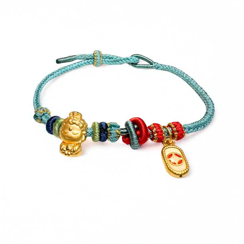 24K Gold Bracelet (Lady Buddha, lucky charm)