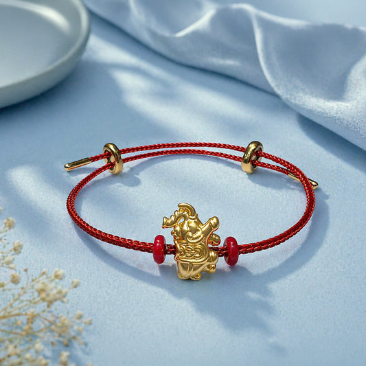 24K Gold Elephant Bracelet