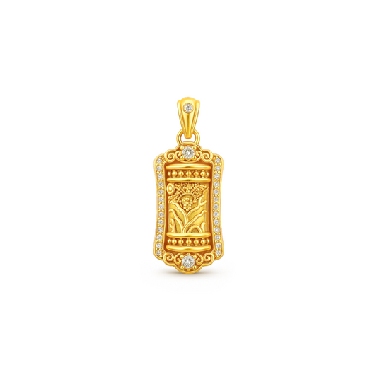 24K Gold Fortune Spinner Pendant