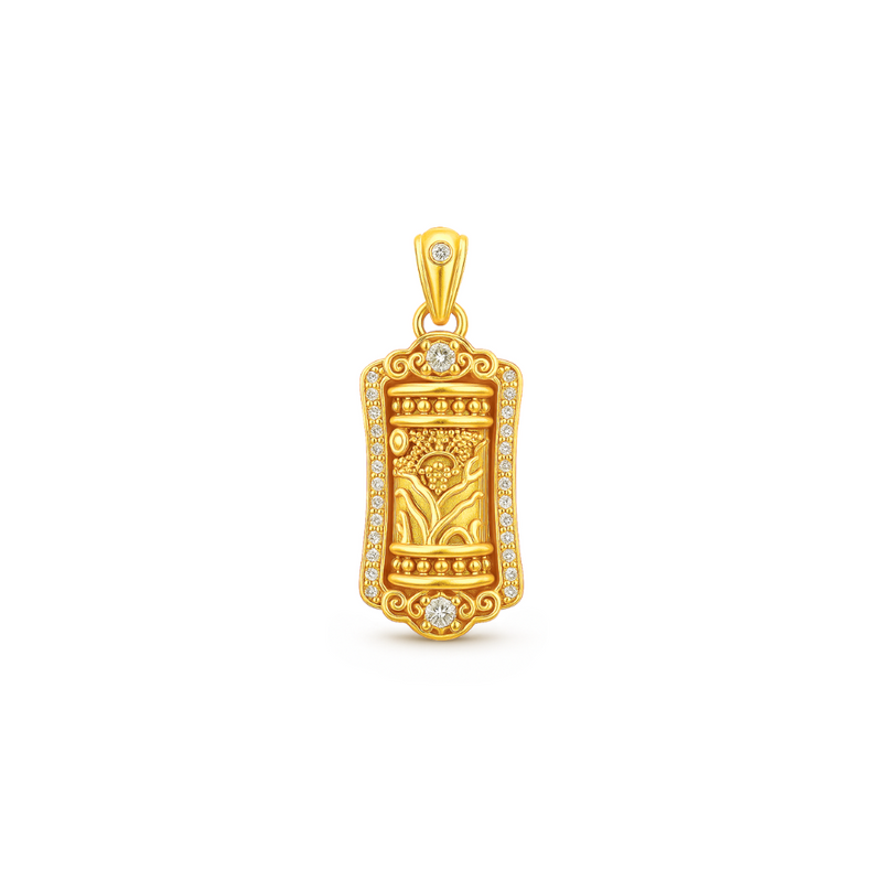 24K Gold Fortune Spinner Pendant