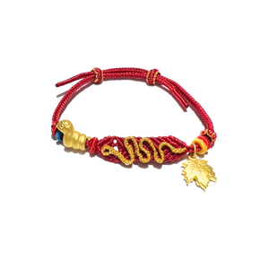 24 Gold Bracelet Chinese Zodiac(Snake, Maple Leaf)