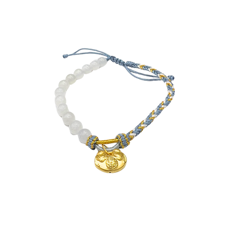 24 Gold Bracelet (Hetian Jade, lucky charm)