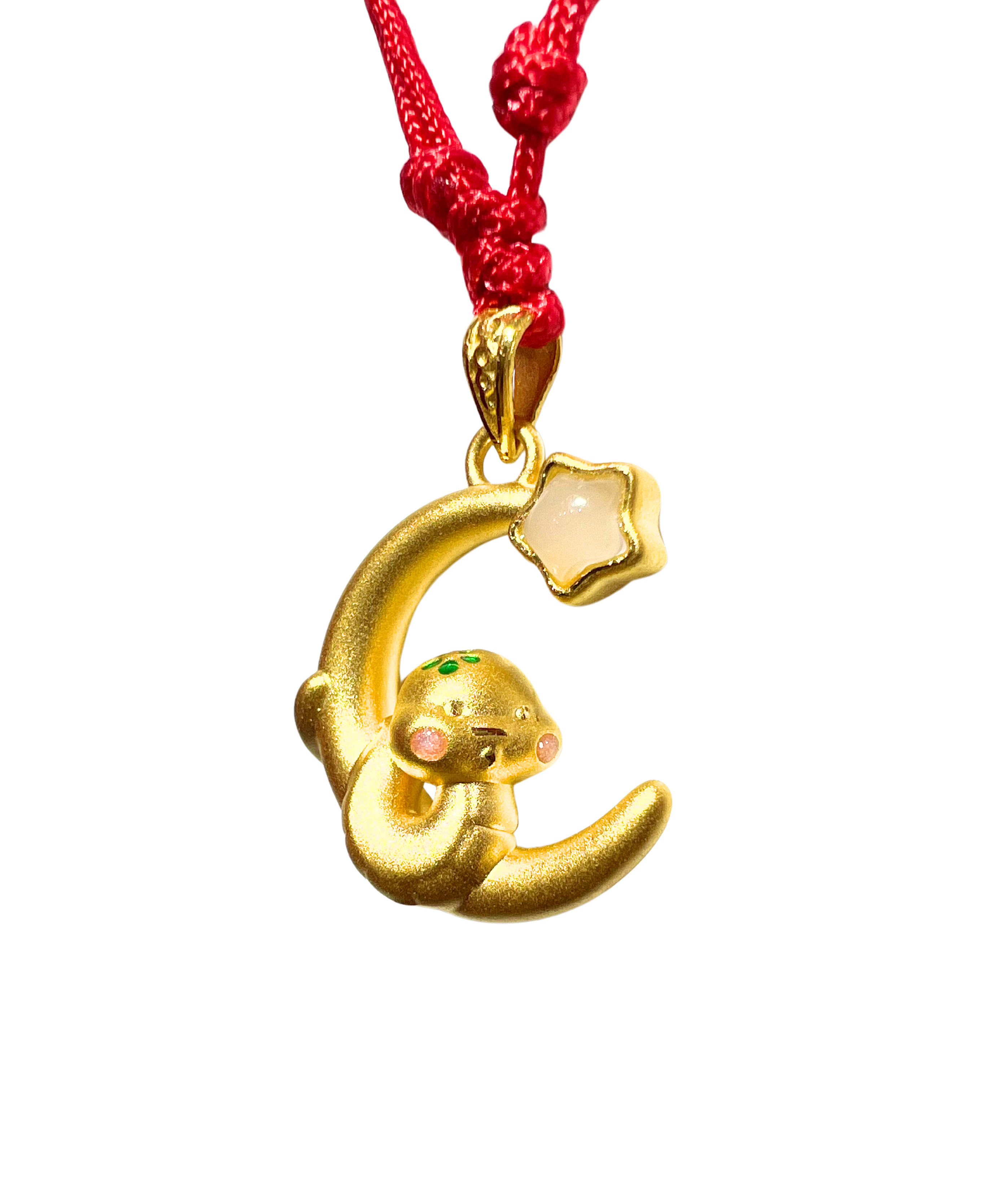 24K Hetian Jade Chinese Zodiac Necklace (Snake)