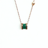 Rose Gold Green Agate Necklace