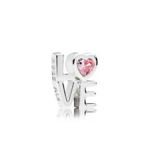 PANDORA LOCKET CHARM PINK LOVE (RETIRED) 792161PCZ