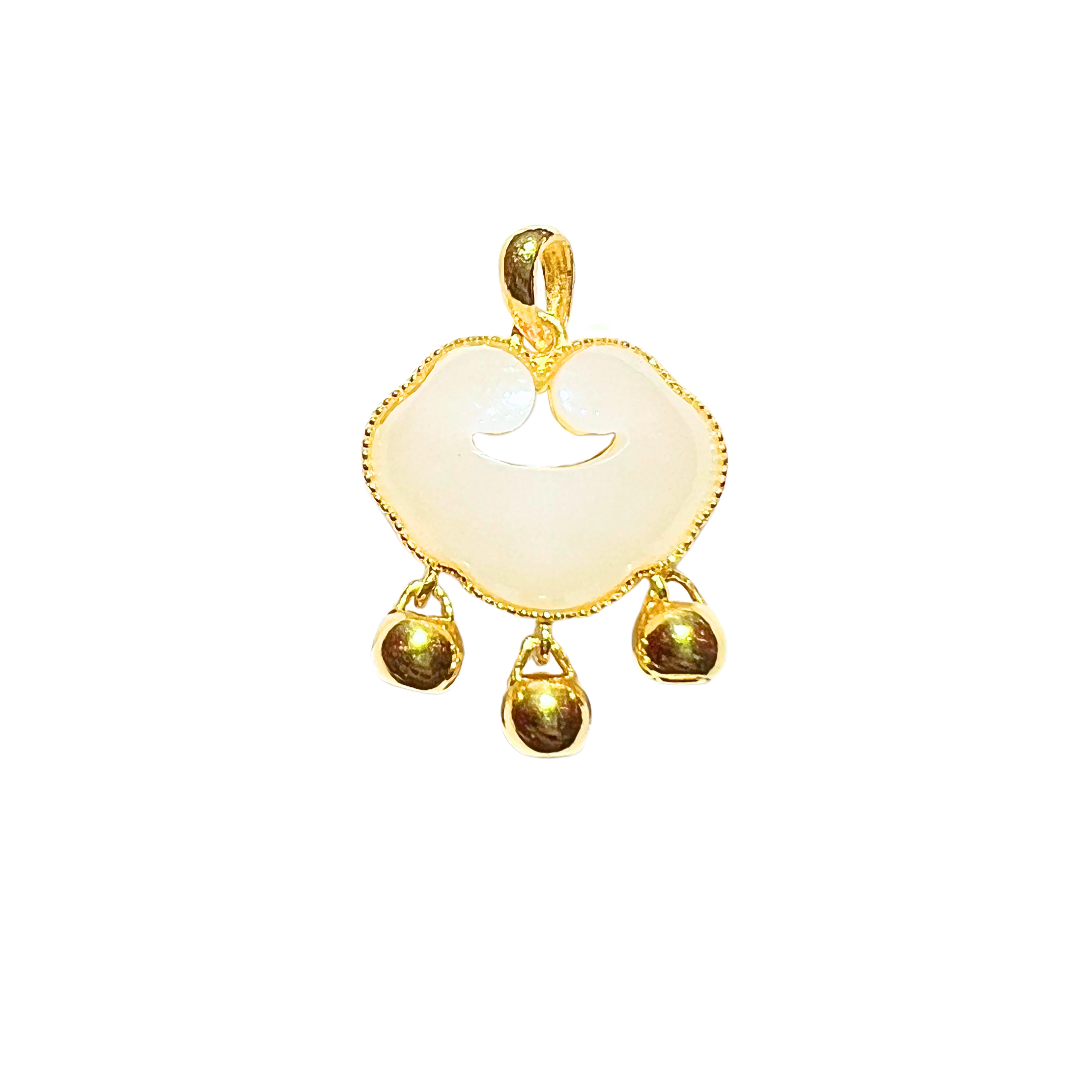 24K Hetian Jade Pendant (Auspicious Cloud)
