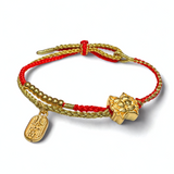 24K Gold Bracelet (Lotus, Wealth Charm)
