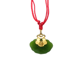 24K Hetian Jade Pendant (Peace buckle)