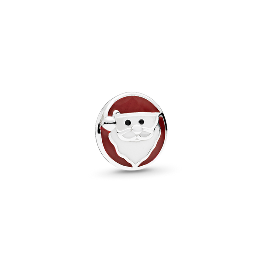 PANDORA LOCKET CHARM Jolly Santa Christmas Petite with Red and White Enamel - 792168ENMX(RETIRED)