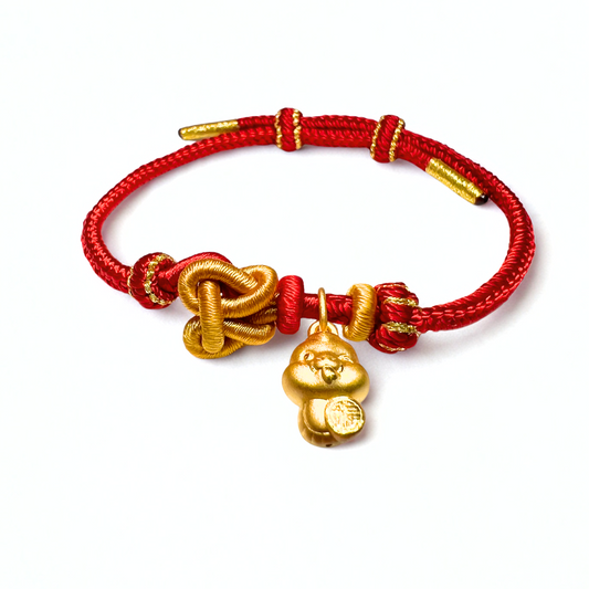 24K Gold Bracelet Chinese Zodiac (Snake)