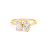 Toi et Moi Oval & Emerald Lab Grown Diamonds Ring