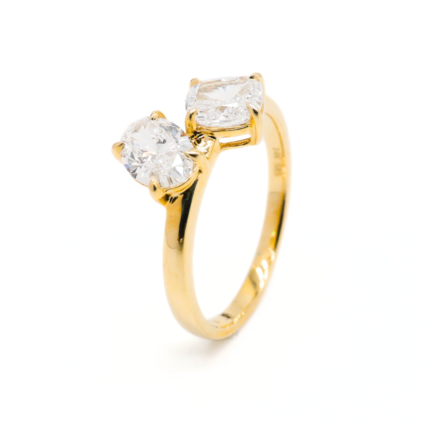 Toi et Moi Cushion & Oval Lab Grown Diamonds Ring