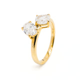 Toi et Moi Cushion & Oval Lab Grown Diamonds Ring