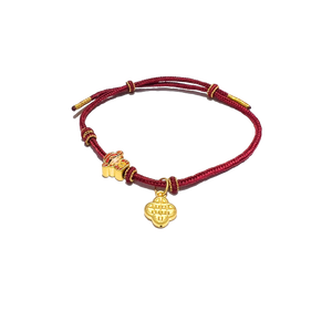 24 Gold Bracelet (God of Fortune, Chinese Knotting)