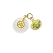 24K Chinese Zodiac Hetian Jade Gold Charm (Snake)