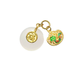 Chinese Zodiac Hetian Jade Gold Charm (Snake)