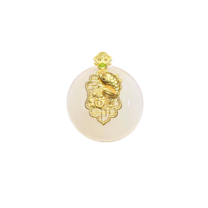 24K Hetian Jade Pendant (Peace buckle)